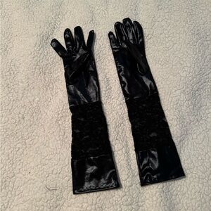 Women’s Long Black Gloves with Lace